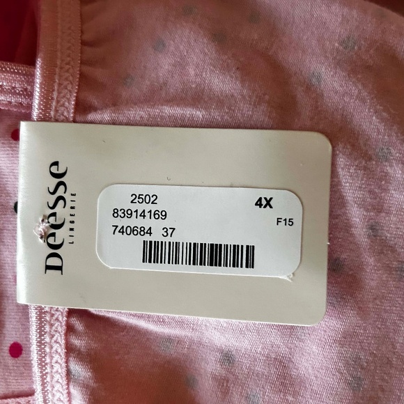 HIGH CUT BRIEFS, COTTON SPANDEX, PINK DOT, SIZE 4X, DéESSE COLLECTION for ADDITI - Picture 4 of 6
